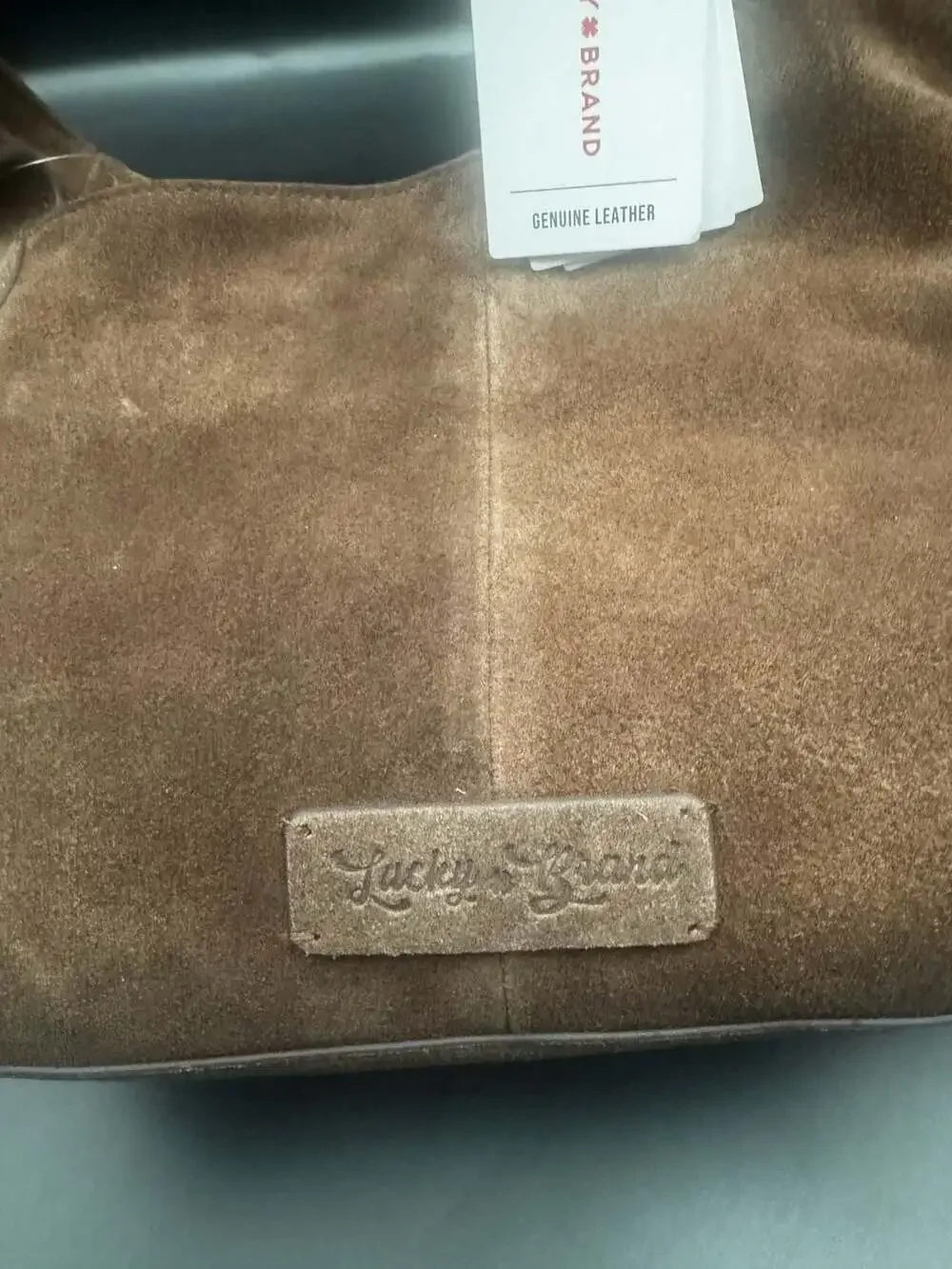 Lucky Brand Brown Suede Tie Hobo Shoulder Bag